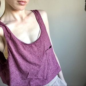 Heather burgundy red crop top